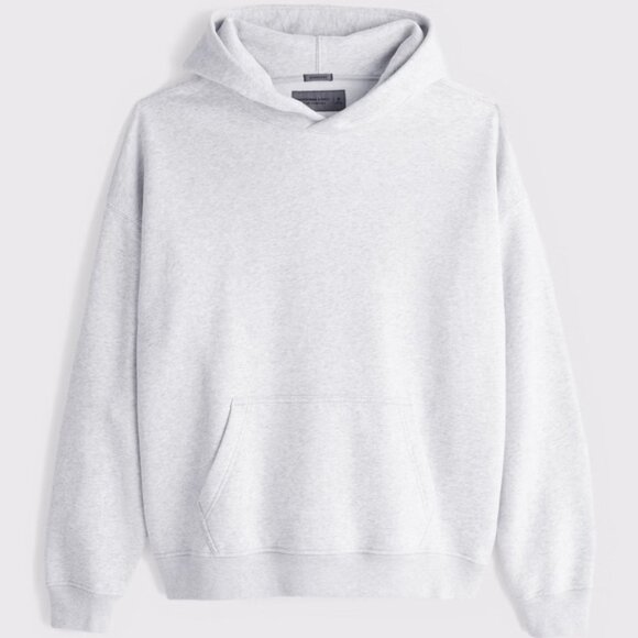 Abercrombie & Fitch SOFT A&F Essential Popover Hoodie XXL Light Heather Gray $70 - Picture 4 of 16